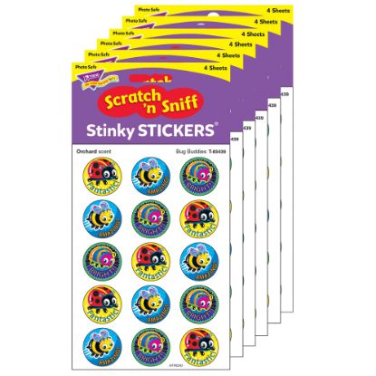 Picture of Trend Stinky Stickers, 1in, Bug Buddies/Orchard, 60 Stickers Per Pack, Set Of 6 Packs