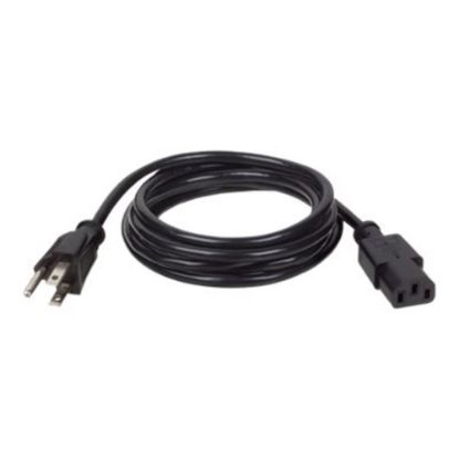 Picture of Eaton Tripp Lite Series Desktop Computer Power Cable, NEMA 5-15P to C13 - 10A, 125V, 18 AWG, 12 ft. (3.66 m), Black - Power cable - NEMA 5-15 (M) to power IEC 60320 C13 - 12 ft - black