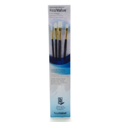 Picture of Princeton Real Value Series 9130 Brush Set, Assorted Sizes, Synthetic, Blue, Set Of 4