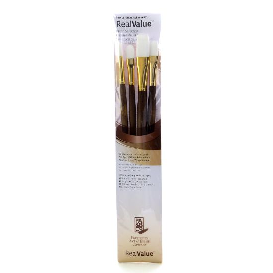 Picture of Princeton Real Value Series 9147 Brush Set, Assorted Sizes, Synthetic, Brown, Set Of 4