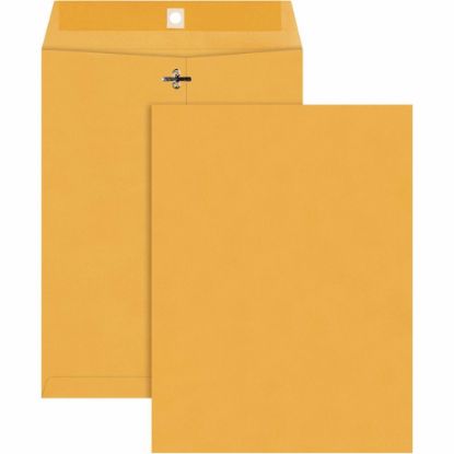 Picture of Quality Park 9 x 12 Park Ridge Clasp Envelopes with Deeply Gummed Flaps - Clasp - #90 - 9in Width x 12in Length - 24 lb - Gummed - Kraft - 100 / Box - Kraft