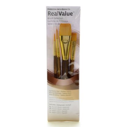 Picture of Princeton Real Value Series 9146 Brush Set, Assorted Sizes, Synthetic, Brown, Set Of 4