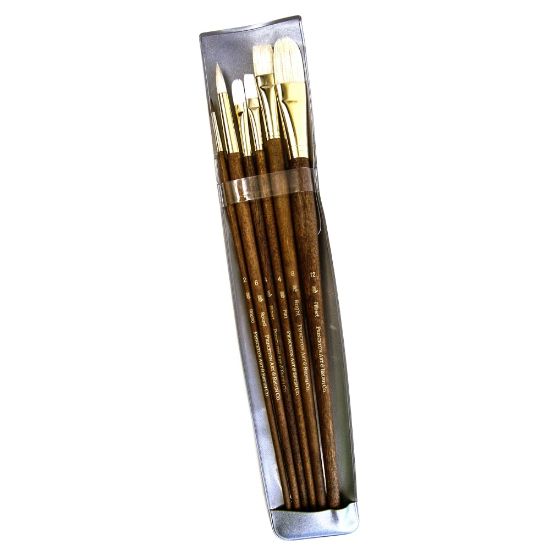 Picture of Princeton Real Value Series 9148 Brush Set, Assorted Sizes, Synthetic, Brown, Set Of 6