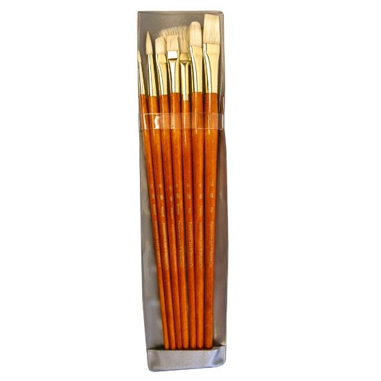 Picture of Princeton Real Value Series 9154 Brush Set, Assorted Sizes, Natural Bristle, Orange, Set Of 7