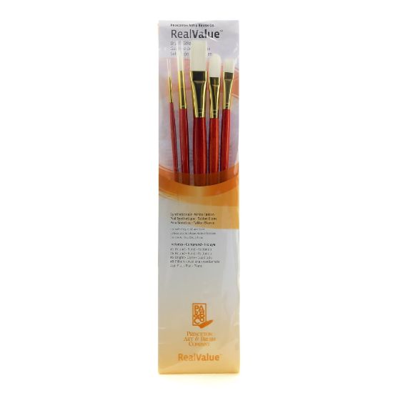 Picture of Princeton Real Value Series 9155 Brush Set, Assorted Sizes, Synthetic, Orange, Set Of 5