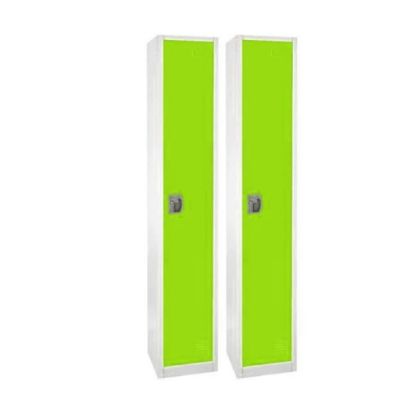 Picture of Alpine 1-Tier Steel Lockers, 72inH x 12inW x 12inD, Green, Set Of 2 Lockers