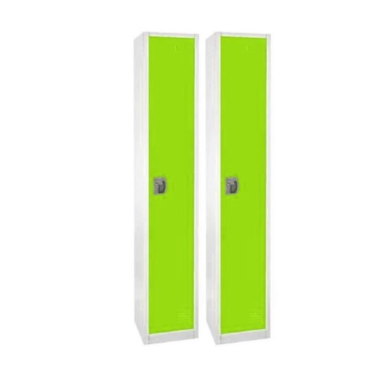 Picture of Alpine 1-Tier Steel Lockers, 72inH x 12inW x 12inD, Green, Set Of 2 Lockers