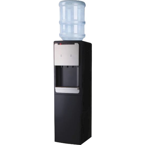 Picture of Genuine Joe 110-volt Water Cooler - 1.32 gal - 38in x 13.4in x 12.3in - Black, Silver