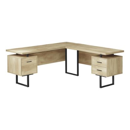 Picture of Monarch Specialties Dallas 71inW L-Shaped Corner Desk, Natural