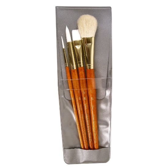 Picture of Princeton Real Value Series 9151 Brush Set, Assorted Sizes, Synthetic, Orange, Set Of 4