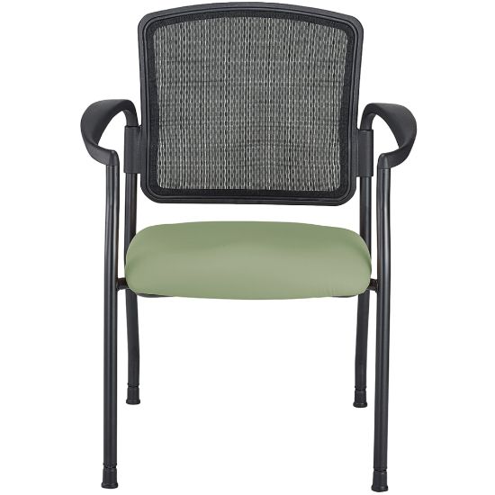 Picture of WorkPro Spectrum Series Mesh/Vinyl Stacking Guest Chair With Antimicrobial Protection, With Arms, Olive, Set Of 2 Chairs, BIFMA Compliant