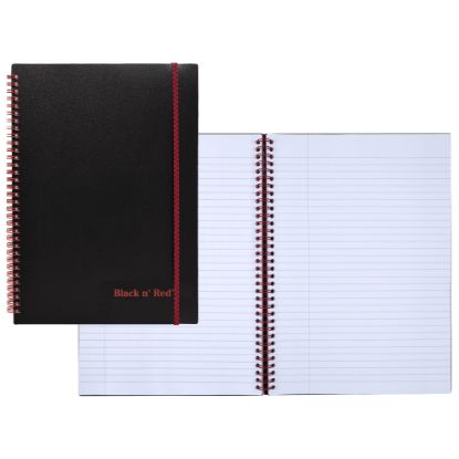 Picture of Black n Red Twinwire Soft Cover Business Notebook, 11 3/4in x 8 1/4in, Ruled, 70 Pages (35 Sheets), Black/Red (E67008)