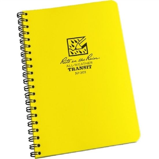 Picture of Rite in the Rain All-Weather Spiral Notebooks, Side, 4-7/8in x 7in, 64 Pages (32 Sheets), Yellow, Pack Of 12 Notebooks