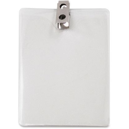 Picture of Advantus Vertical Badge Holder with Clip - 3in x 4in - Vinyl - 50 / Pack - Clear