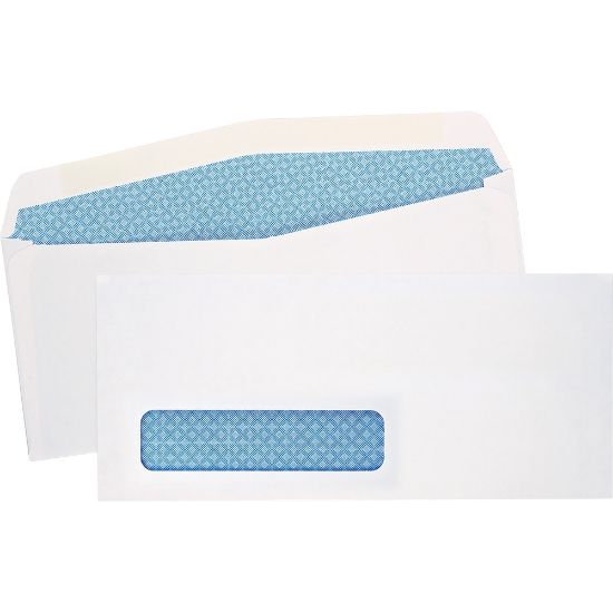 Picture of Quality Park #10 Security Single Window Envelopes, Bottom Left, Gummed Seal, White, Box Of 500