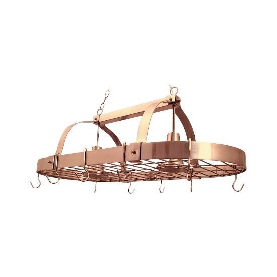 Picture of Elegant Designs 2-Light Hanging Downlight Pot Rack, 13-1/2inH, Copper