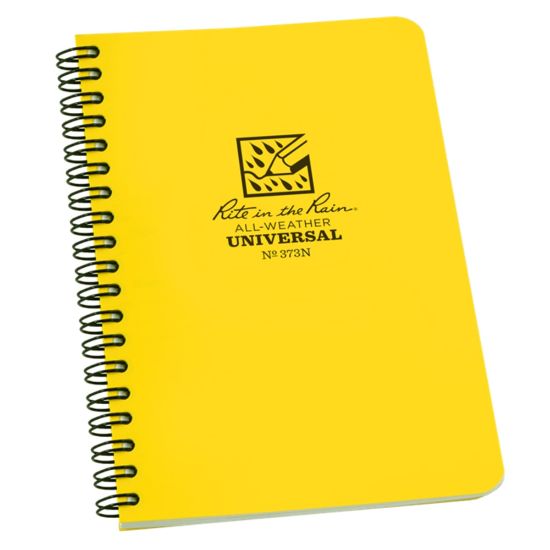 Picture of Rite in the Rain No. 373N All-Weather Spiral notebooks, Side, 4-5/8in x 7in, 64 Pages (32 Sheets), Yellow, Pack Of 12 notebooks