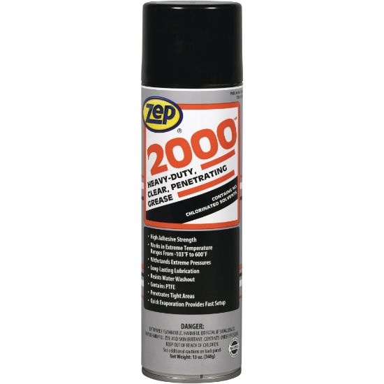 Picture of Zep 2000 Heavy-Duty Clear Penetrating Grease, Pack Of 12 Cans