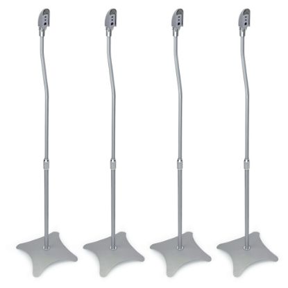 Picture of Mount-It! MI-1214S Home Theater Speaker Stands, 28inH x 5-5/16inW x 8-1/2inD, Silver, Set Of 4 Stands