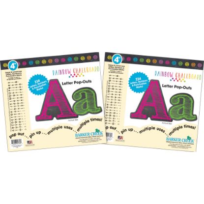 Picture of Barker Creek Letter Pop-Outs, 4in, Rainbow Chalk, Pack Of 468