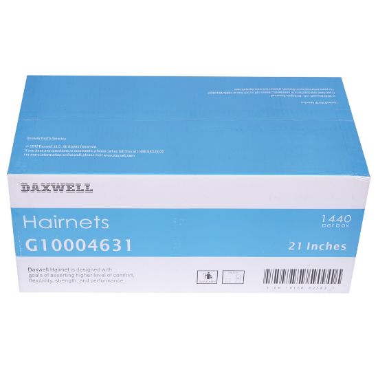 Picture of Daxwell Nylon Hairnets, 21in, Black, 144 Hairnets Per Box, Case Of 10 Boxes