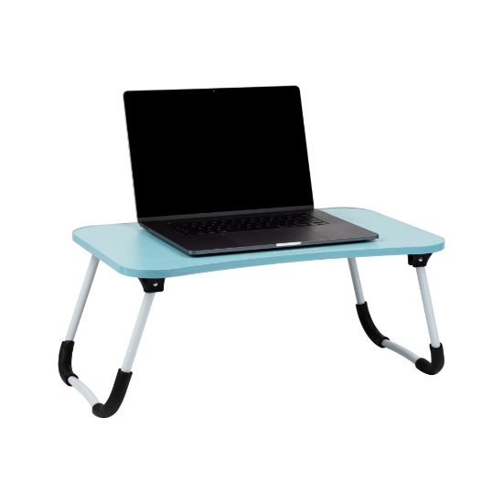 Picture of Mind Reader Woodland Collection Portable Laptop Desk with Folding Legs, 10-1/2in H x 13-3/4in W x 24-1/4in L, Blue