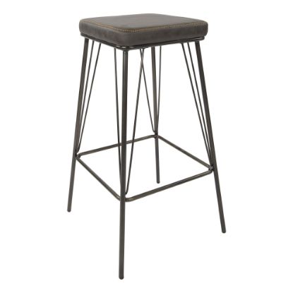 Picture of Ave Six Mayson 30inH Polyester Barstools, Charcoal/Gunmetal, Set Of 2 Barstools