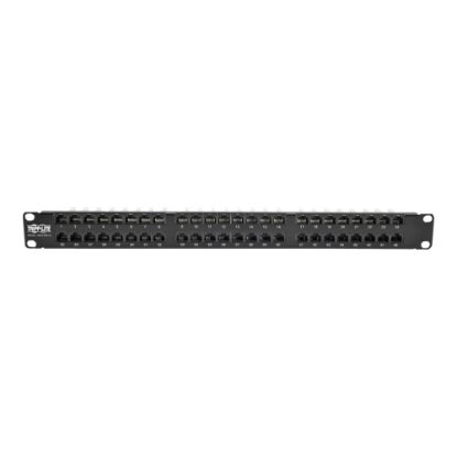 Picture of Tripp Lite 48-Port 1U Cat 5 Cat 5e Patch Panel Rackmount 110 RJ45 Ethernet High Density UTP 568B - Patch panel - CAT 5e - UTP - RJ-45 X 48 - 1U - 19in - TAA Compliant