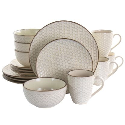 Picture of Elama Honey Ivory 16-Piece Dinnerware Set, Ivory