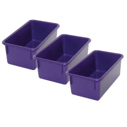 Picture of Romanoff Stowaway Trays, 5-1/4inH x 7-3/4inW x 13-1/4inD, Purple, Pack Of 3 Trays