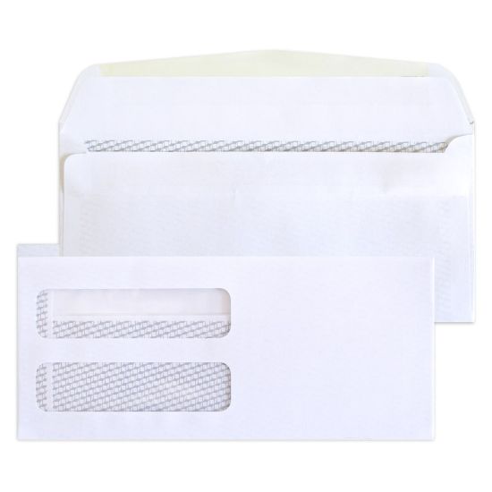 Picture of #9 Double-Window Medical/Healthcare Billing Statement Envelopes, Left Windows (Top/Bottom), Self-Seal, White, Pack Of 5000