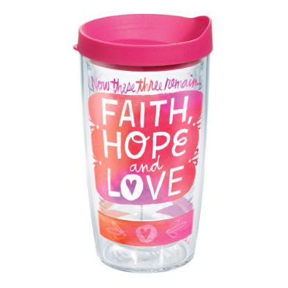 Picture of Tervis Hallmark Faith Hope Love Tumbler With Lid, 16 Oz, Clear