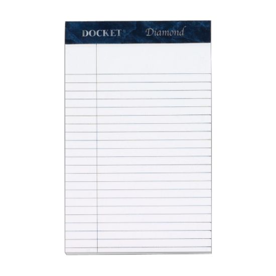 Picture of TOPS Docket Diamond Jr. 100% Recycled Writing Pads, 5in x 8in, Legal Ruled, 50 Sheets, White, Pack Of 4 Pads