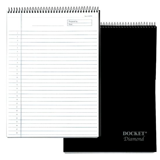 Picture of TOPS Docket Diamond 100% Recycled Wirebound Planner, 8 1/2in x 11 3/4in, 1 Subject, Legal Ruled, 60 Sheets, White