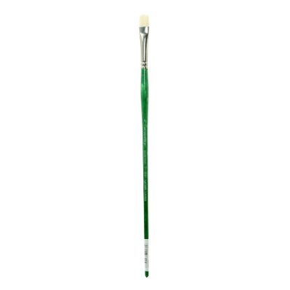 Picture of Grumbacher Gainsborough Oil And Acrylic Paint Brush, Size 6, Bright Bristle, Hog Hair, Green