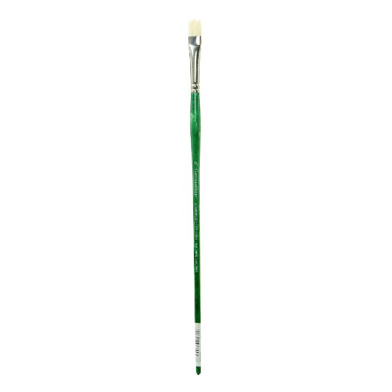 Picture of Grumbacher Gainsborough Oil And Acrylic Paint Brush, Size 6, Bright Bristle, Hog Hair, Green