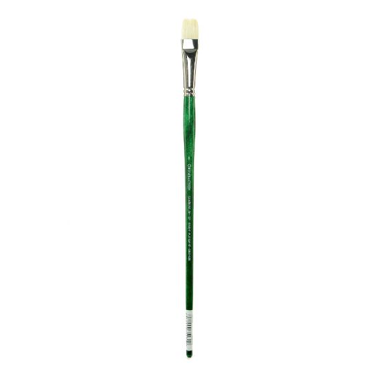 Picture of Grumbacher Gainsborough Oil And Acrylic Paint Brush, Size 8, Bright Bristle, Hog Hair, Green