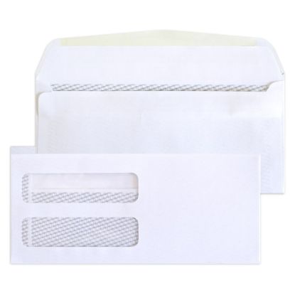 Picture of #9 Double-Window Medical/Healthcare Billing Statement Envelopes, Left Windows (Top/Bottom), Self-Seal, White, Pack Of 2500