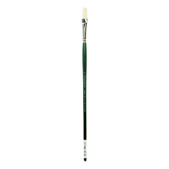 Picture of Grumbacher Gainsborough Oil And Acrylic Paint Brush, Size 6, Flat Bristle, Hog Hair, Green