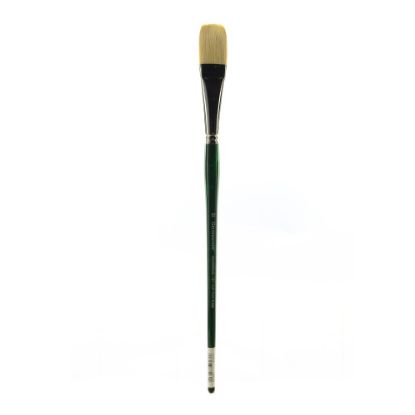 Picture of Grumbacher Gainsborough Oil And Acrylic Paint Brush, Size 12, Flat Bristle, Hog Hair, Black