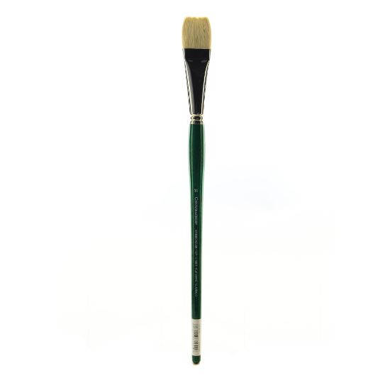 Picture of Grumbacher Gainsborough Oil And Acrylic Paint Brush, Size 14, Bright Bristle,Hog Hair, Green