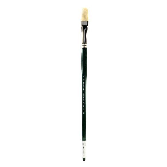 Picture of Grumbacher Gainsborough Oil And Acrylic Paint Brush, Size 8, Flat Bristle, Hog Hair, Black