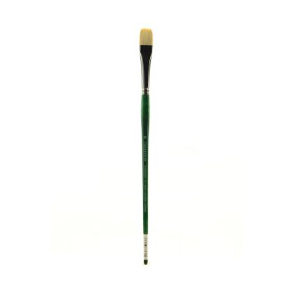 Picture of Grumbacher Gainsborough Oil And Acrylic Paint Brush, Size 10, Bright Bristle, Hog Hair, Green