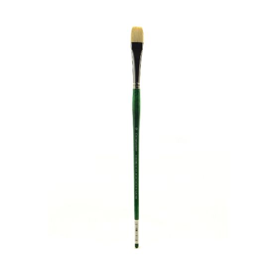 Picture of Grumbacher Gainsborough Oil And Acrylic Paint Brush, Size 10, Bright Bristle, Hog Hair, Green