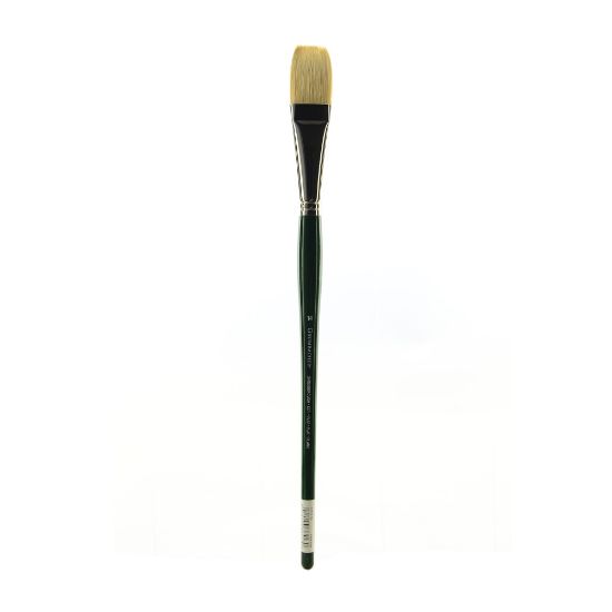 Picture of Grumbacher Gainsborough Oil And Acrylic Paint Brush, Size 14, Flat Bristle, Hog Hair, Black