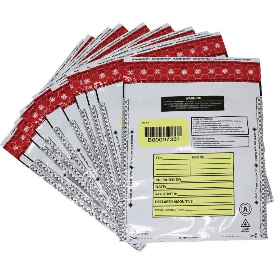 Picture of Nadex Coins Deposit Bags, 9x12, Opaque, 100 Pack - 9in Width x 12in Length - Opaque - Film - 100/Pack - Cash