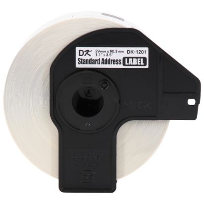 Picture of Brother Genuine DK-12013PK Die-Cut Standard Address Labels, 1-3/16in x 3-1/2in, White, 400 Labels Per Roll, Box Of 3 Rolls