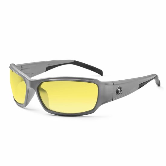 Picture of Ergodyne Skullerz Safety Glasses, Thor, Matte Gray Frame, Yellow Lens