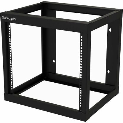 Picture of StarTech.com 9U Wall-mount Rack - Open Frame - 2 Post - 18 in. Deep - Steel - Black - EIA 310 - 175 lb. (80 kg) Weight Cap (RK919WALLO)