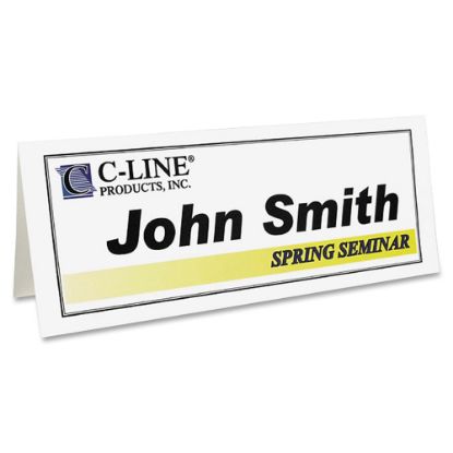 Picture of C-Line Name Tents, White, Letter (8.5in x 11in), 65 Lb, Pack Of 50